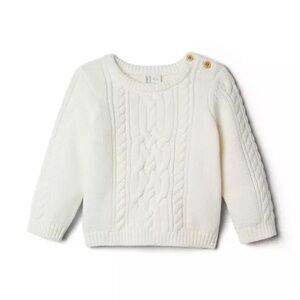 🤍 Janie and Jack Cream Cable Knit Sweater – Size 6/12 Months 🤍